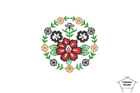 A Stitched Circle of Love: Reviewing the Circled Red Flower Design