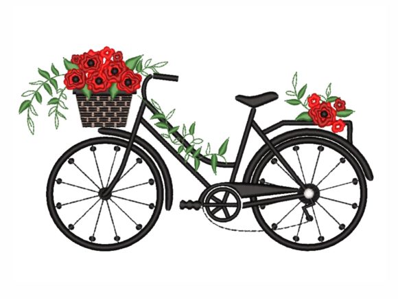 Bicycle with Flowers Embroidery Design Review