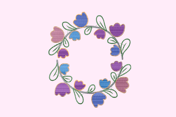 Blue Orchid Flower Wreath: A Versatile Gift Embroidery Design