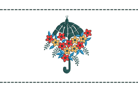 Creative Floral Umbrella: Embroidery Design Review
