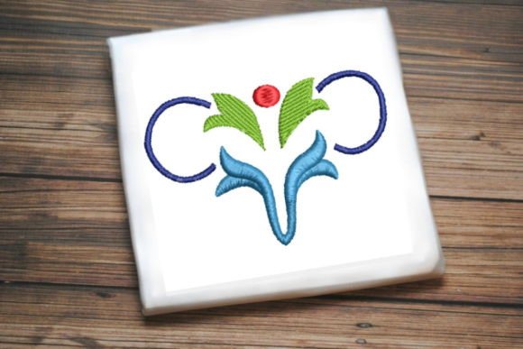 Decorative Floral Blue Green Embroidery Design Review