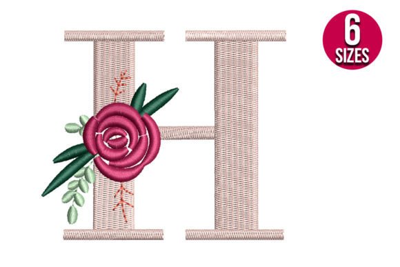 Floral Alphabet H Letter Review: Stitching Floral Monograms