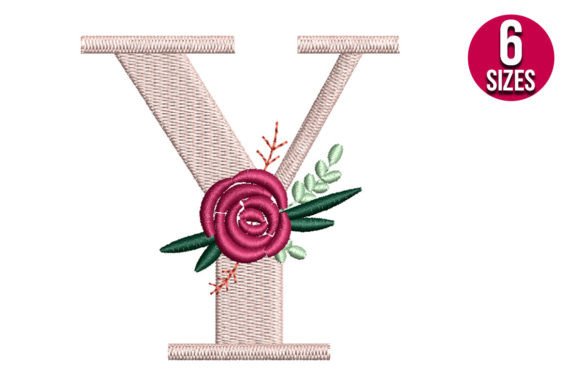 Floral Alphabet Y Letter for Boutique Apparel