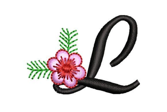 Floral Letter L: Embroidery Design Review for Business Merch